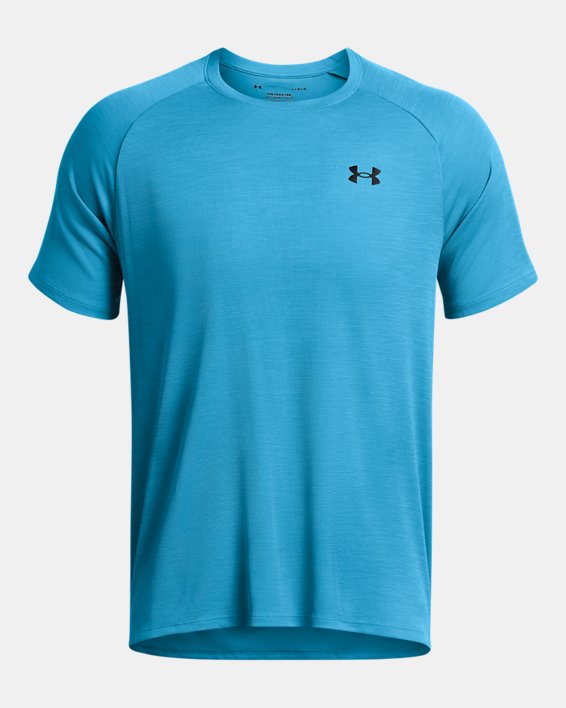 Męska koszulka z krótkimi rękawami UA Tech™ Textured, Blue, pdpMainDesktop image number 3